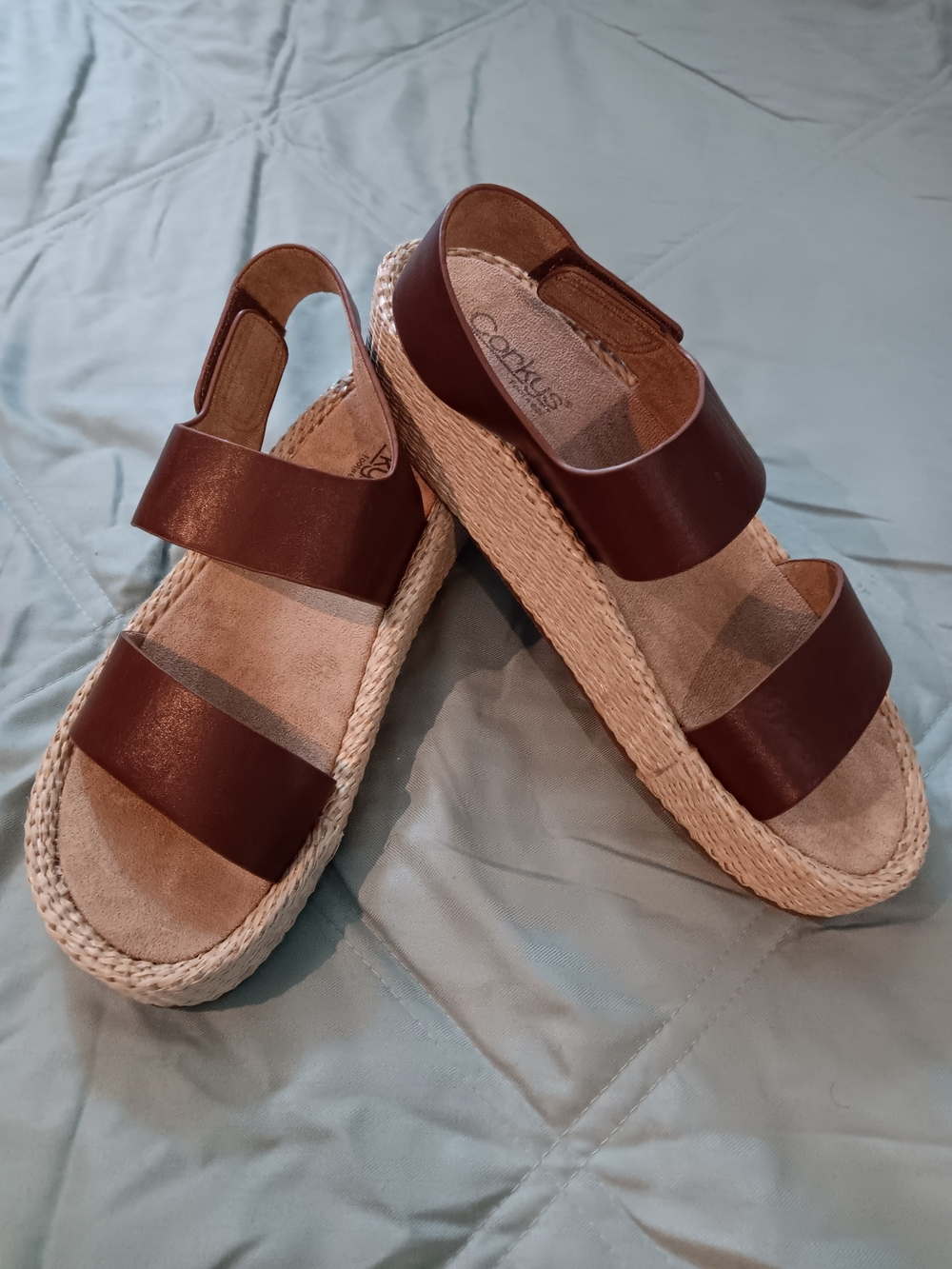 Corkys Brown Platform Slide Sandals